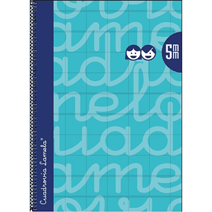 Lamela Cuaderno Espiral con 80 Hojas de 90g/m2 con Margen - Formato Folio - Pauta Cuadrovia de 5mm - Cubierta Extra Dura - Papel Offset Blanco Extra -