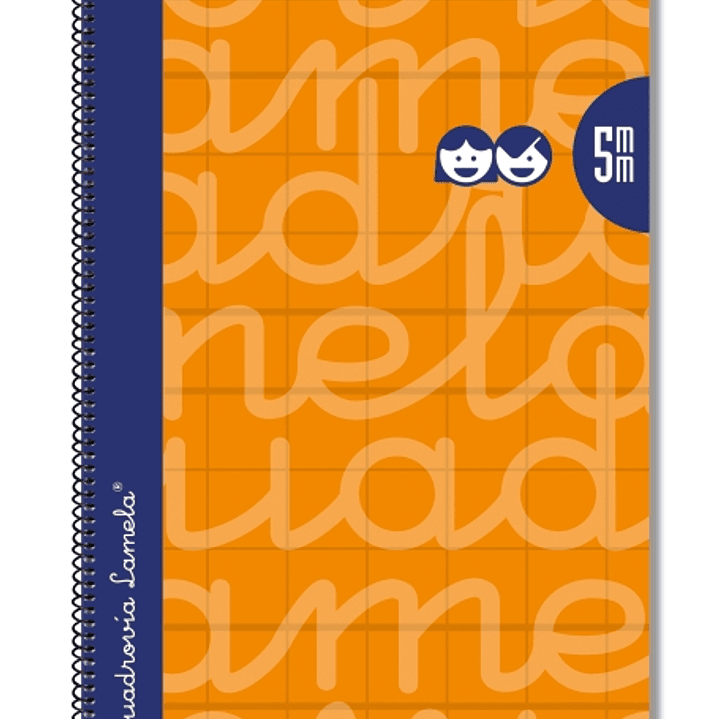 Lamela Cuaderno Espiral con 80 Hojas de 90g/m2 con Margen - Formato Folio - Pauta Cuadrovia de 5mm - Cubierta Extra Dura - Papel Offset Blanco Extra - 1