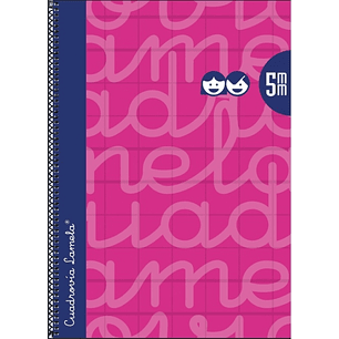 Lamela Cuaderno Espiral con 80 Hojas de 90g/m2 con Margen - Formato Folio - Pauta Cuadrovia de 5mm - Cubierta Extra Dura - Papel Offset Blanco Extra -