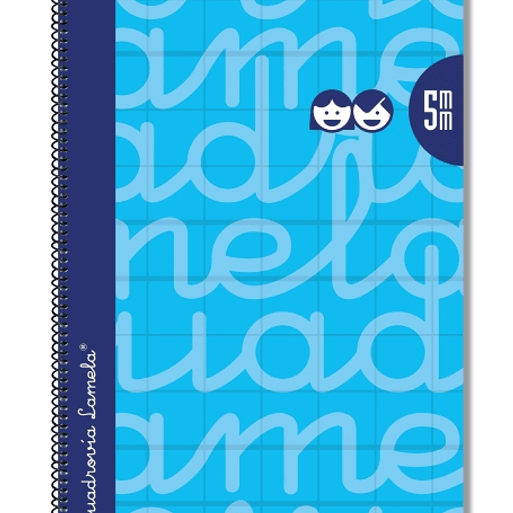 Lamela Cuaderno Espiral con 80 Hojas de 90g/m2 con Margen - Formato Folio - Pauta Cuadrovia de 5mm - Cubierta Extra Dura - Papel Offset Blanco Extra - 1