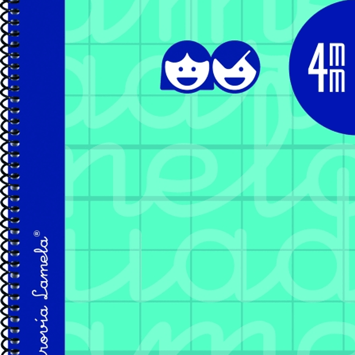 Lamela Cuaderno Espiral con 80 Hojas de 90g/m2 con Margen - Formato Cuarto - Pauta Cuadrovia de 4mm - Cubierta Extra Dura - Papel Offset Blanco Extra  1