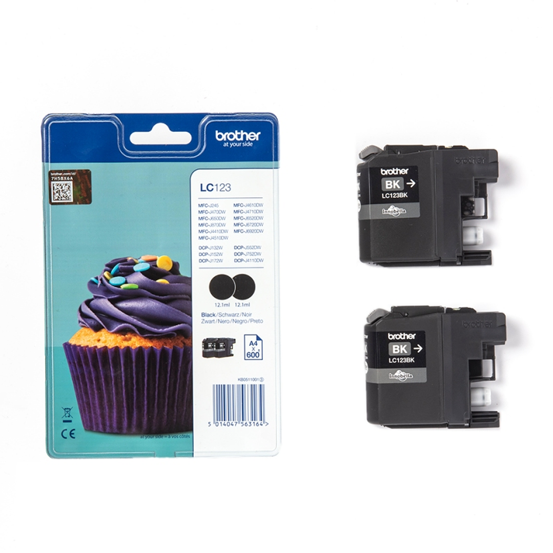 Brother Cartucho LC123BKBP Negro Blister 2