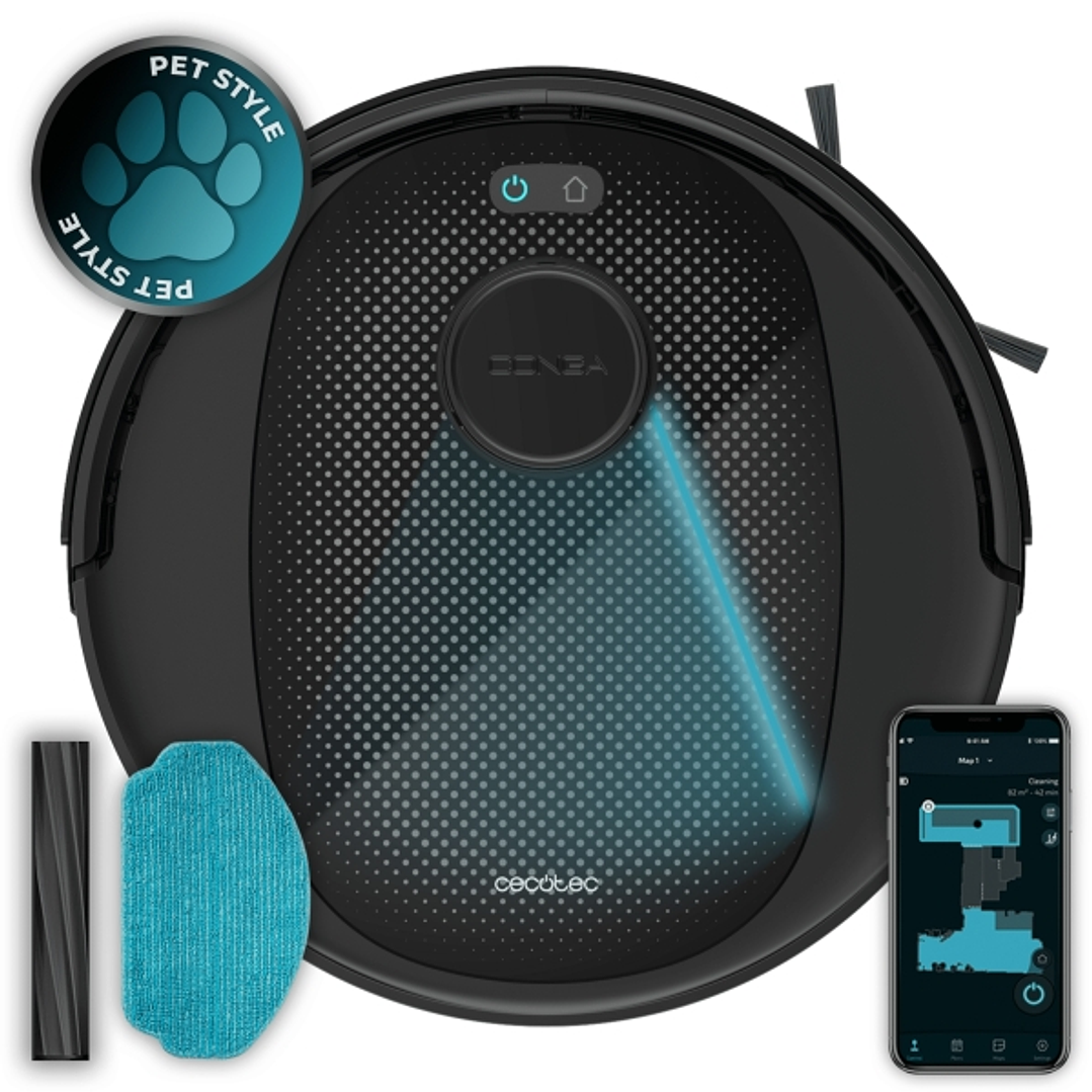 Cecotec Conga 7690 Immortal Max M Robot Aspirador 4 en 1 - Control con App - Bluetooth - Autonomia hasta 220min - Succion hasta 5kPa - Navegacion Lase 1