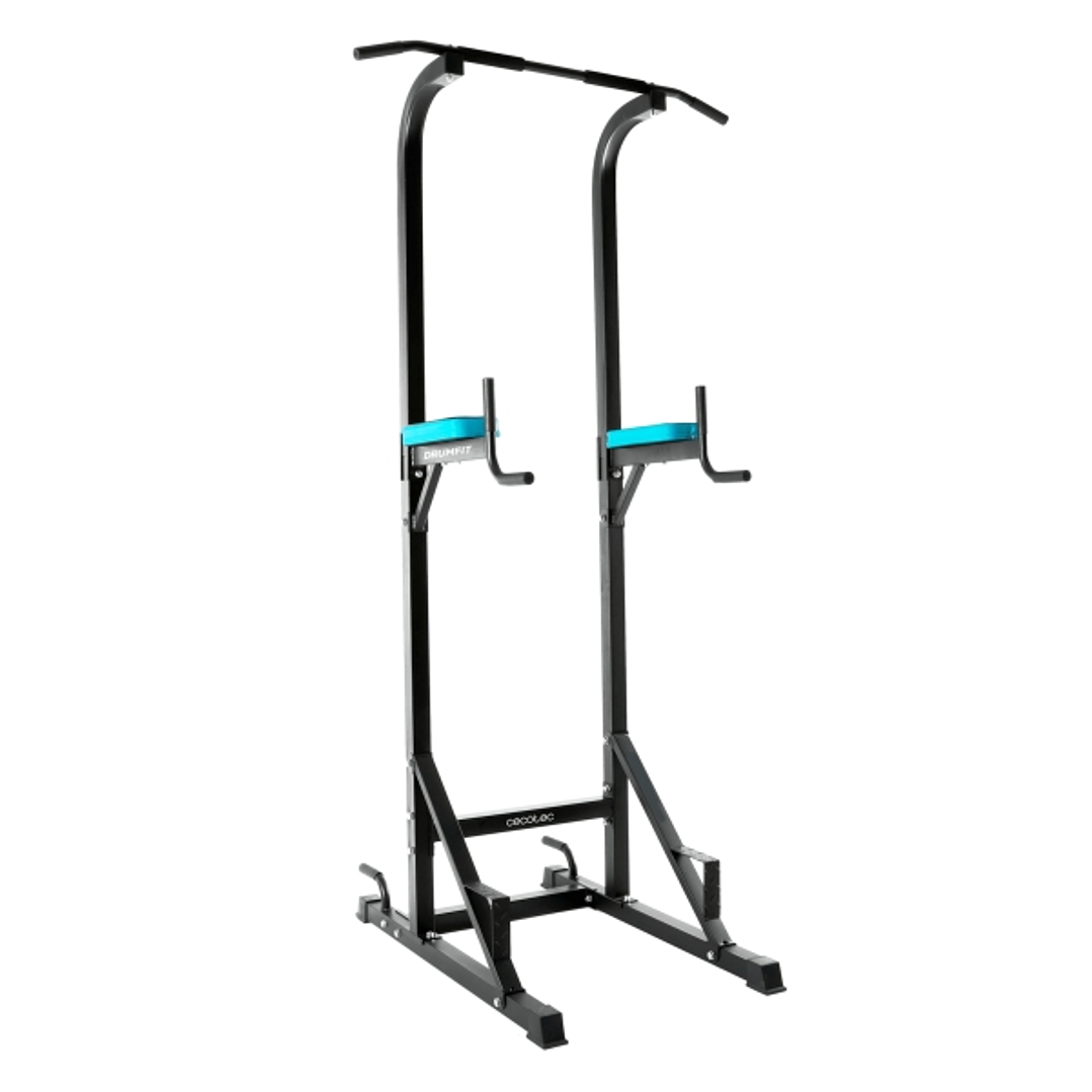 Cecotec Drumfit PullUps 4000 Power tower Estacion de Entrenamiento - Soporta hasta 120kg - Acero Inoxidable - Almohadillas Acolchadas - Agarres Antide 1