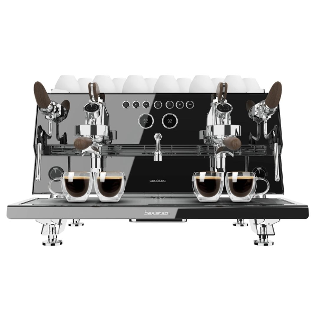 Cecotec Baristeo Gastro Dark Cafetera Expresso Profesional Doble - 3150W - Calientatazas - Presion 9bar - Temperatura Regulable - Vaporizador - Portaf 1