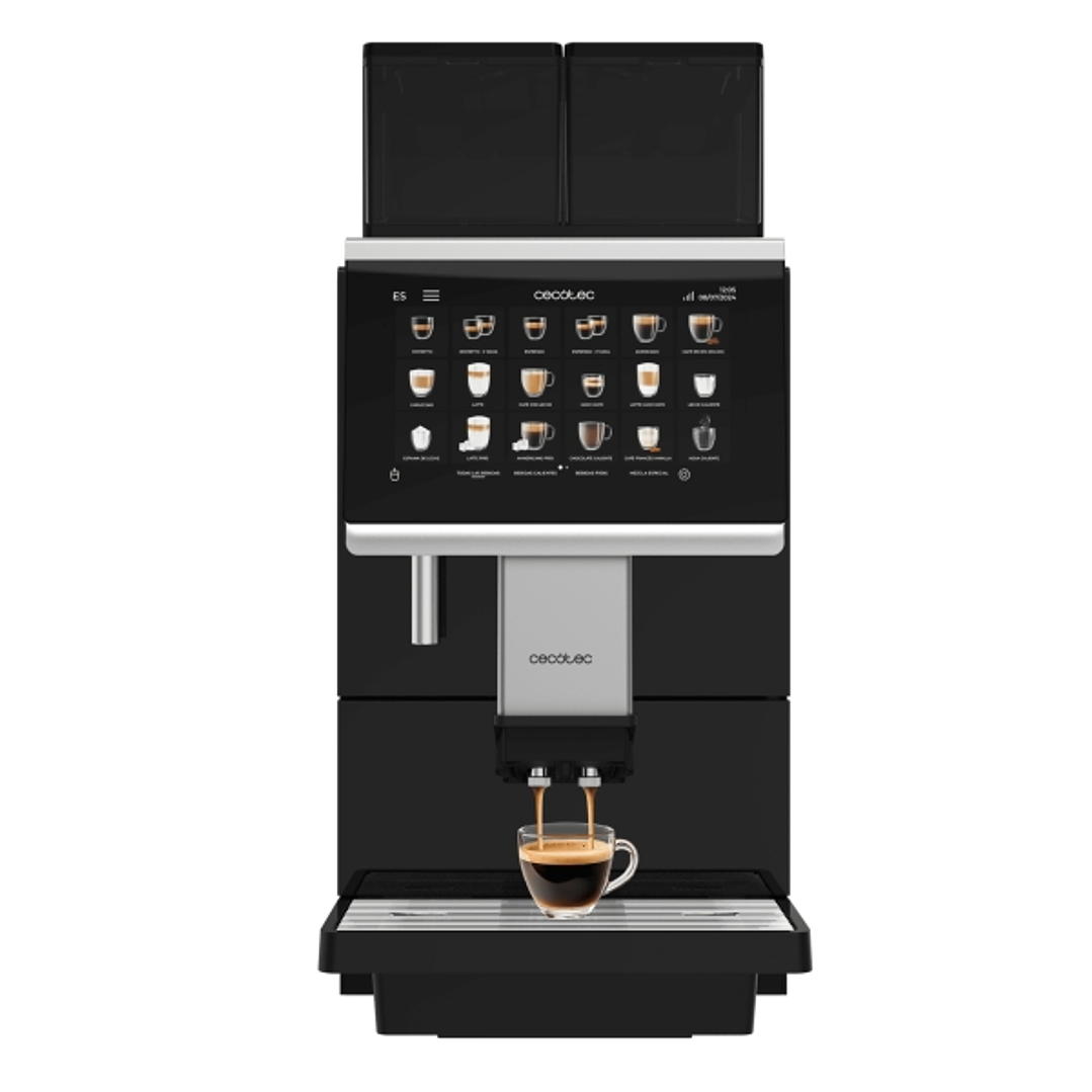 Cecotec Cremmaet Lounge Cafetera Expresso Automatica - Potencia 2900W - Capacidad 1400g de Cafe - Pantalla Tactil - 2 Depositos de 1.8L - Molinillo de 1