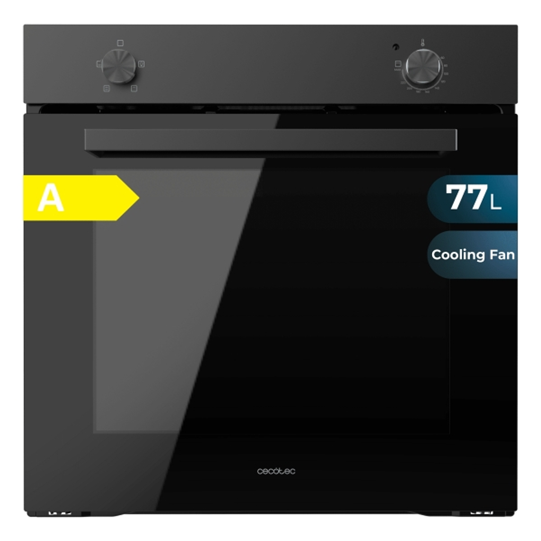 Cecotec Bolero Hexa C126000 Dark Inox A Horno Convencional Integrable - Potencia 2800W - Capacidad 77L - Temperatura Regulable - Puerta Triple de Cris 1