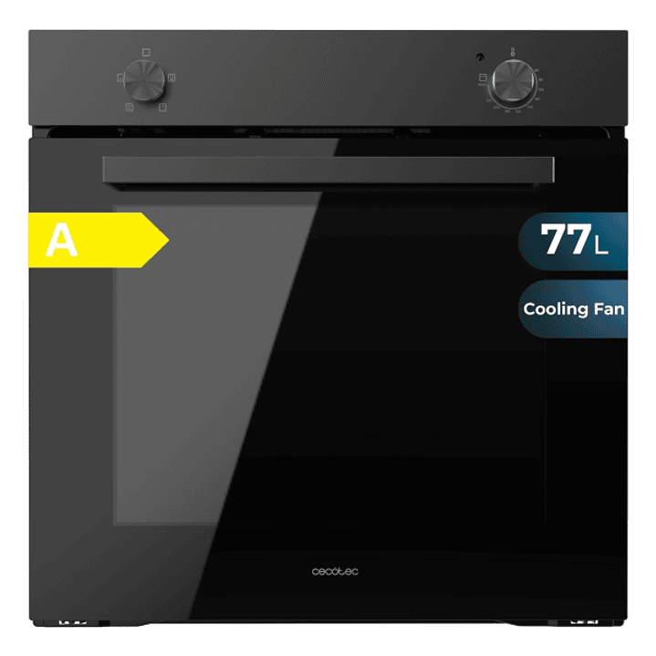 Cecotec Bolero Hexa C126000 Dark Inox A Horno Convencional Integrable - Potencia 2800W - Capacidad 77L - Temperatura Regulable - Puerta Triple de Cris 1