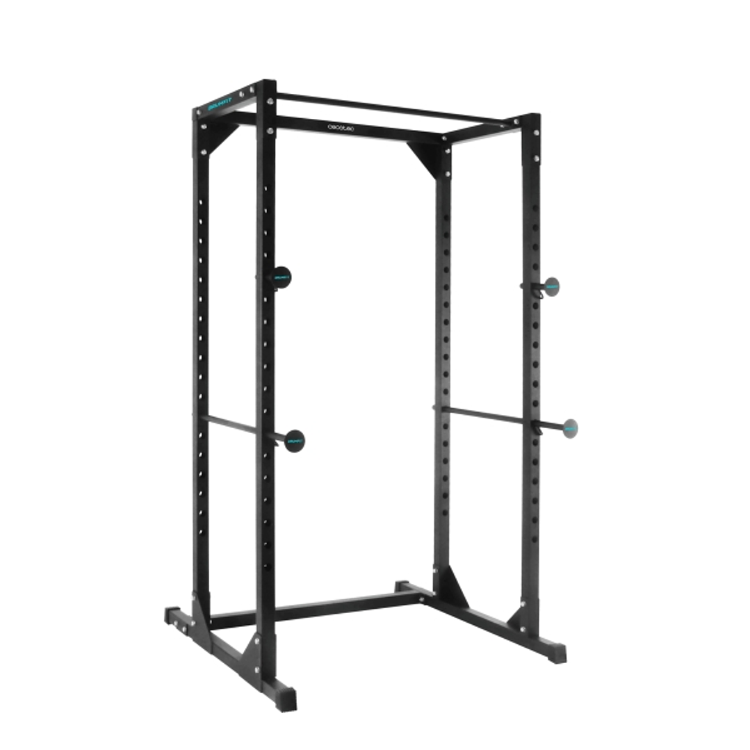 Cecotec Drumfit PowerRack 1000 Power Rack Estacion de Entrenamiento - Soporta hasta 120kg - Kit de Montaje - Altura Ajustable - Peso de Entrenamiento  1