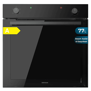 Cecotec Bolero Hexa C126001 Glass Black A Horno Convencional Integrable - Potencia 2800W - Capacidad 77L - Puerta de Cristal Doble - 5 Funciones - Col