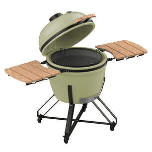Cecotec DragonFire 6600 Kamado Barbacoa Ceramica de 66cm - Resiste hasta 1000ºC - Ruedas - Control de Flujo de Aire - Soporte de Hierro Fundido - Colo
