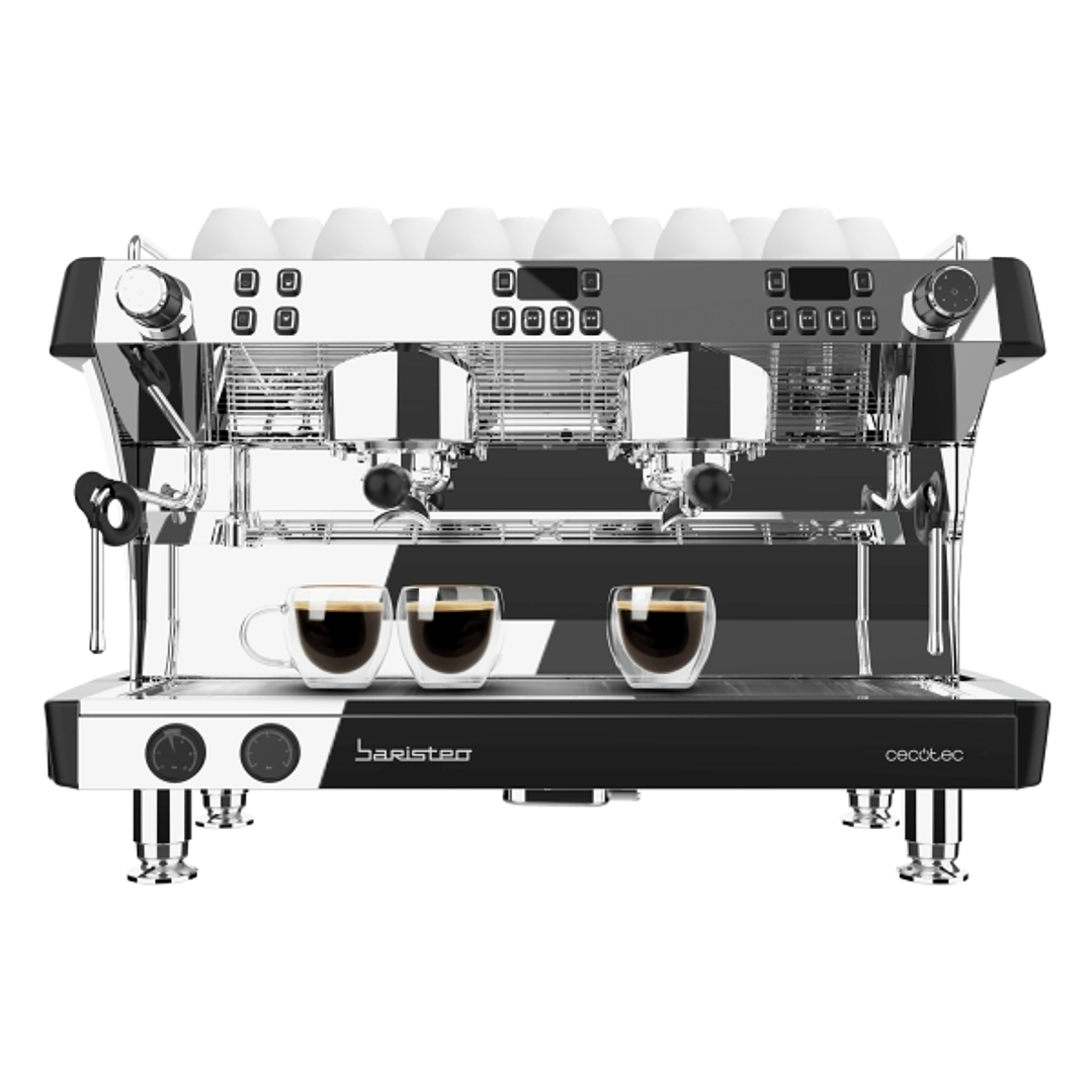 Cecotec Baristeo Mattina 2x Cafetera Expresso Profesional Doble - 4200W - Calientatazas - Presion 9bar - Caldera de Acero - Temperatura Regulable - Va 1