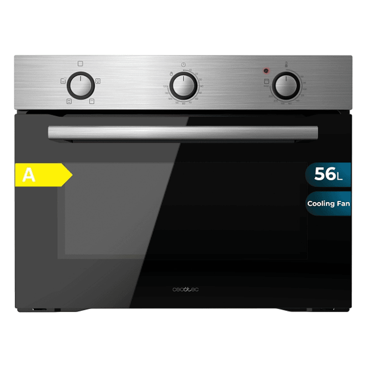 Cecotec Bolero Hexa C134500 Inox A Horno Convencional Integrable - Potencia 2800W - Capacidad 56L - Temperatura Regulable - Puerta Triple de Cristal - 1