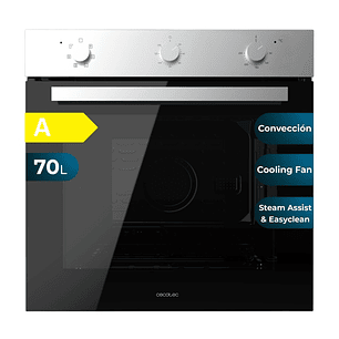 Cecotec Bolero Hexa M236000 Inox Time A Horno Multifuncion Integrable - Potencia 2800W - Capacidad 70L - Puerta Triple de Cristal - 6 Funciones - Colo
