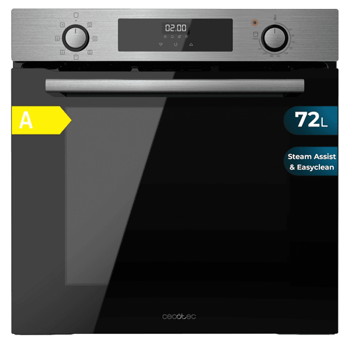 Cecotec Bolero Hexa M226000 Inox A Horno Integrable - Potencia 2800W - Capacidad 72L - Control Tactil - Puerta Triple de Cristal - 7 Funciones - Color 1