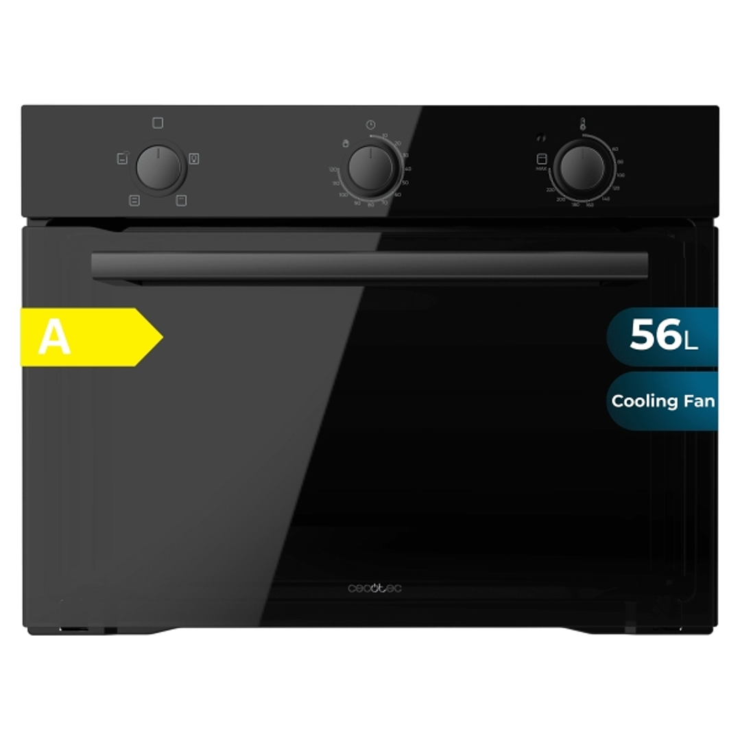 Cecotec Bolero Hexa C134500 Glass Black A Horno Convencional Integrable - Potencia 2800W - Capacidad 56L - Temperatura Regulable - Puerta Triple de Cr 1