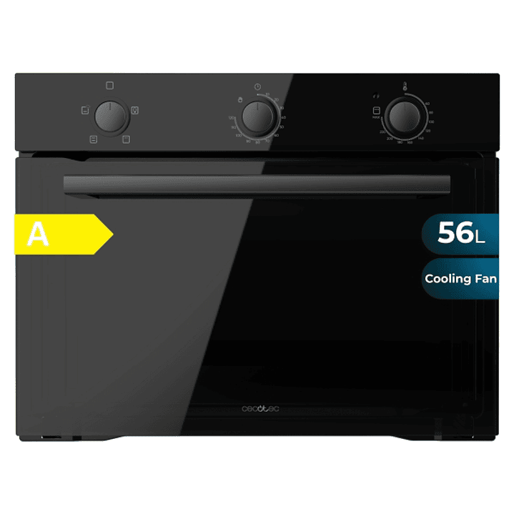 Cecotec Bolero Hexa C134500 Glass Black A Horno Convencional Integrable - Potencia 2800W - Capacidad 56L - Temperatura Regulable - Puerta Triple de Cr 1
