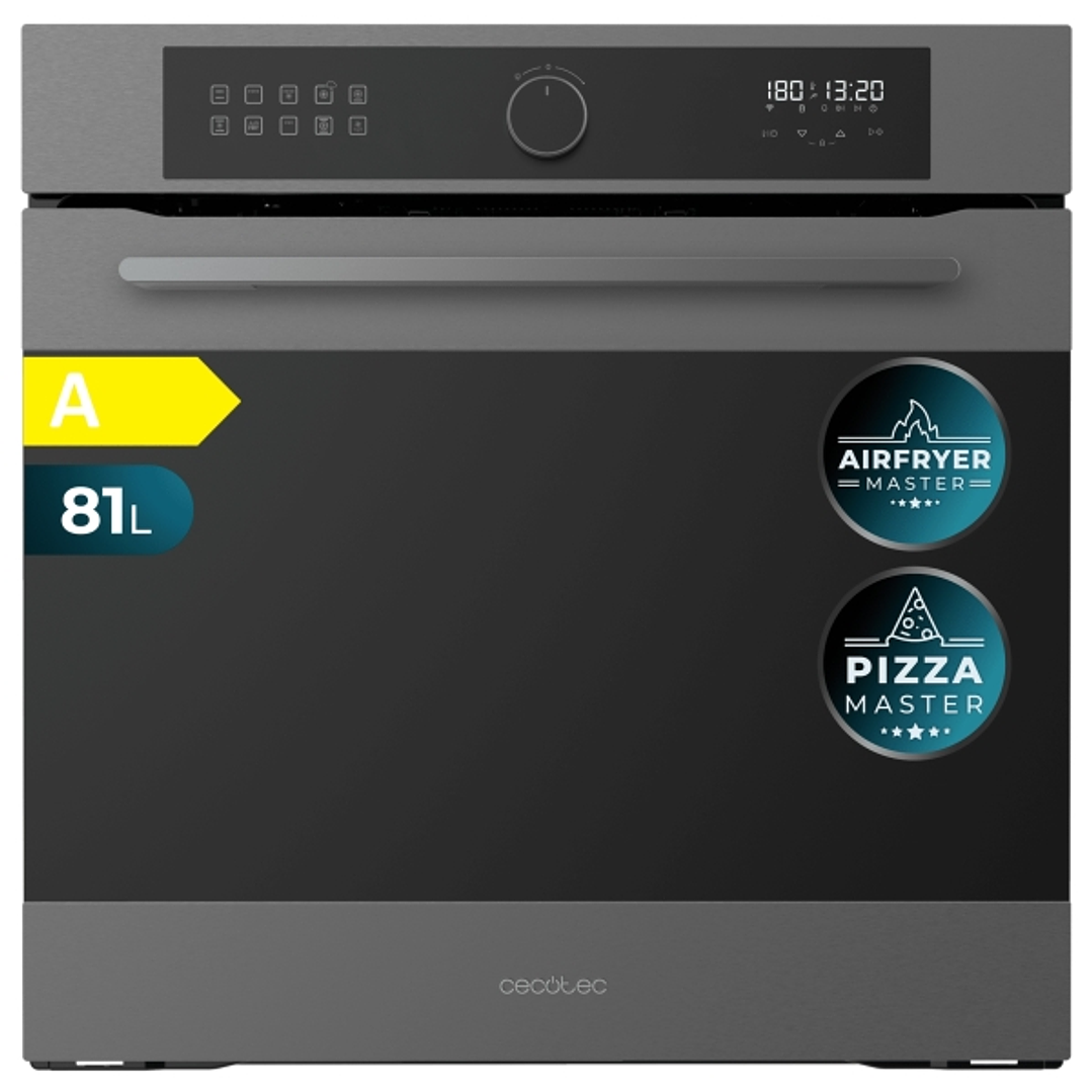 Cecotec Bolero Hexa AF316000 Matt A Horno Integrable - Capacidad 81L - Temperatura Regulable - Piedra para Pizzas de 35cm - Guias Telescopicas - Panta 1