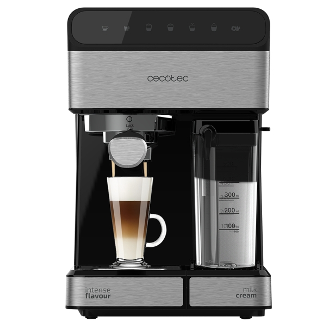 Cecotec Power Instant-ccino 20 Cafetera Expresso - 1350W - Calientatazas - Presion 20bar - Deposito de 1.4L - Acabados en Acero Inoxidable - Tanque de 1