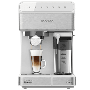 Cecotec Power Instant-ccino 20 Touch Serie Bianca Cafetera Expresso - 1350W - Calientatazas - Presion 20bar - Deposito de 1.4L - Tanque de Leche - Ter