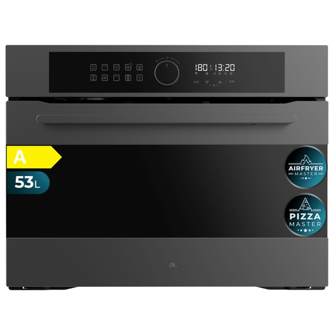 Cecotec Bolero Hexa AF314500 Matt A Horno Integrable - Capacidad 53L - Temperatura Regulable - Piedra para Pizzas de 35cm - Guias Telescopicas - Panta 1
