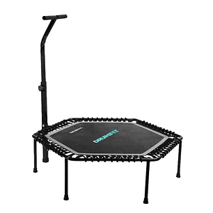 Cecotec Drumfit Jump 1270 Trampolin de Fitness de 127cm - Soporta hasta 100kg - Incluye Accesorios - Plegable - Base con 7 Patas - Manillar Regulable 