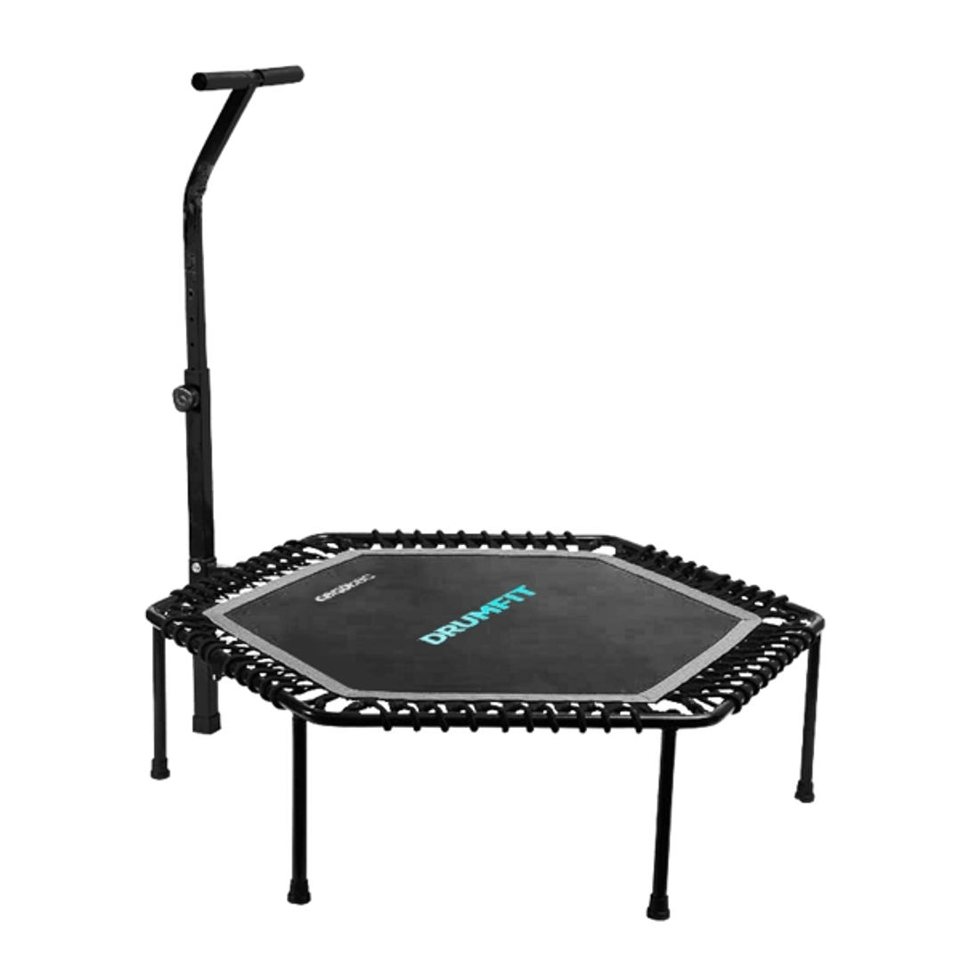Cecotec Drumfit Jump 1270 Trampolin de Fitness de 127cm - Soporta hasta 100kg - Incluye Accesorios - Plegable - Base con 7 Patas - Manillar Regulable  1