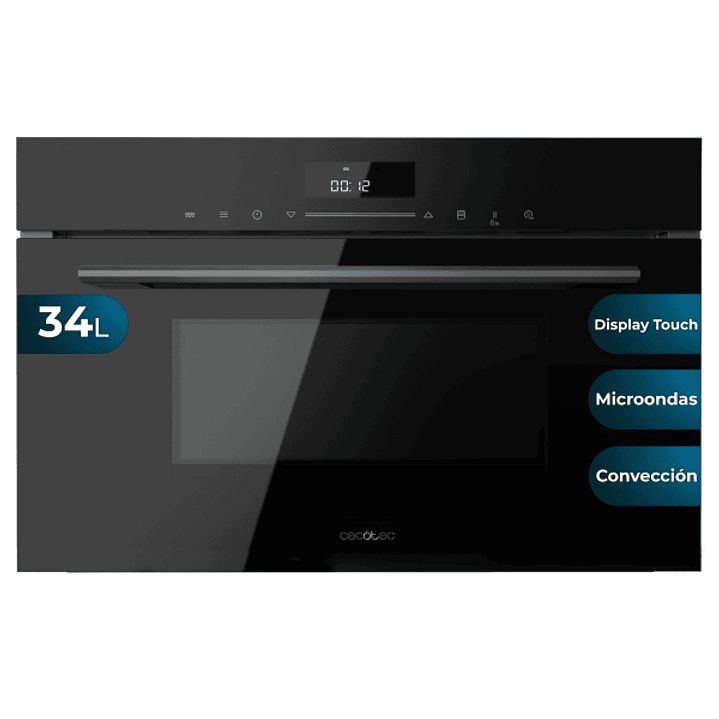 Cecotec Bolero Hexa MWO703800 Line Horno Integrable con Microondas - Capacidad 34L - Temperatura Regulable - Funcion Conveccion - Plato Giratorio - Bl 1
