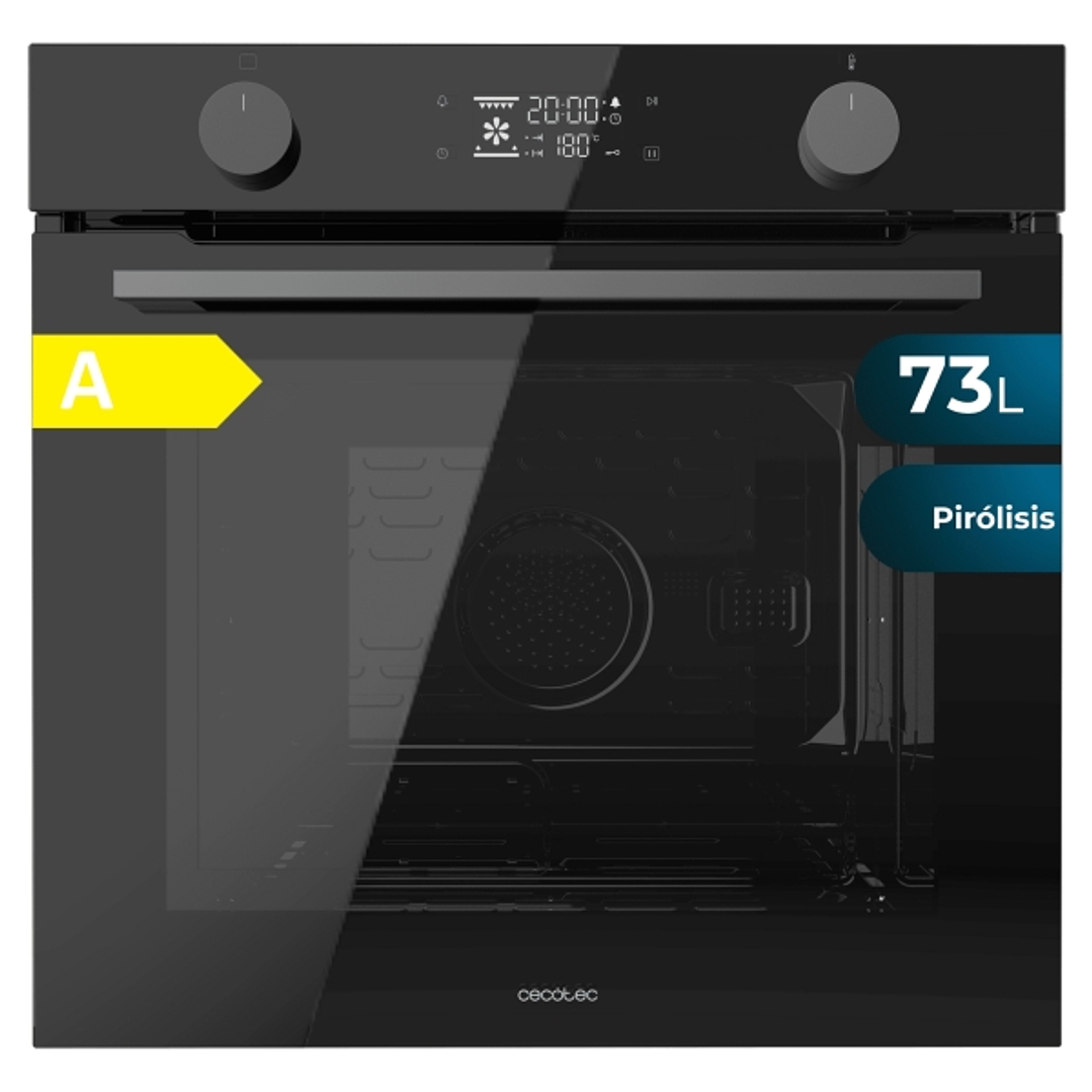 Cecotec Bolero Hexa P526000 Glass Black A Horno Pirolitico Integrable - Potencia 2800W - Capacidad 73L - Puerta Cuadruple de Cristal - 9 Funciones - C 1