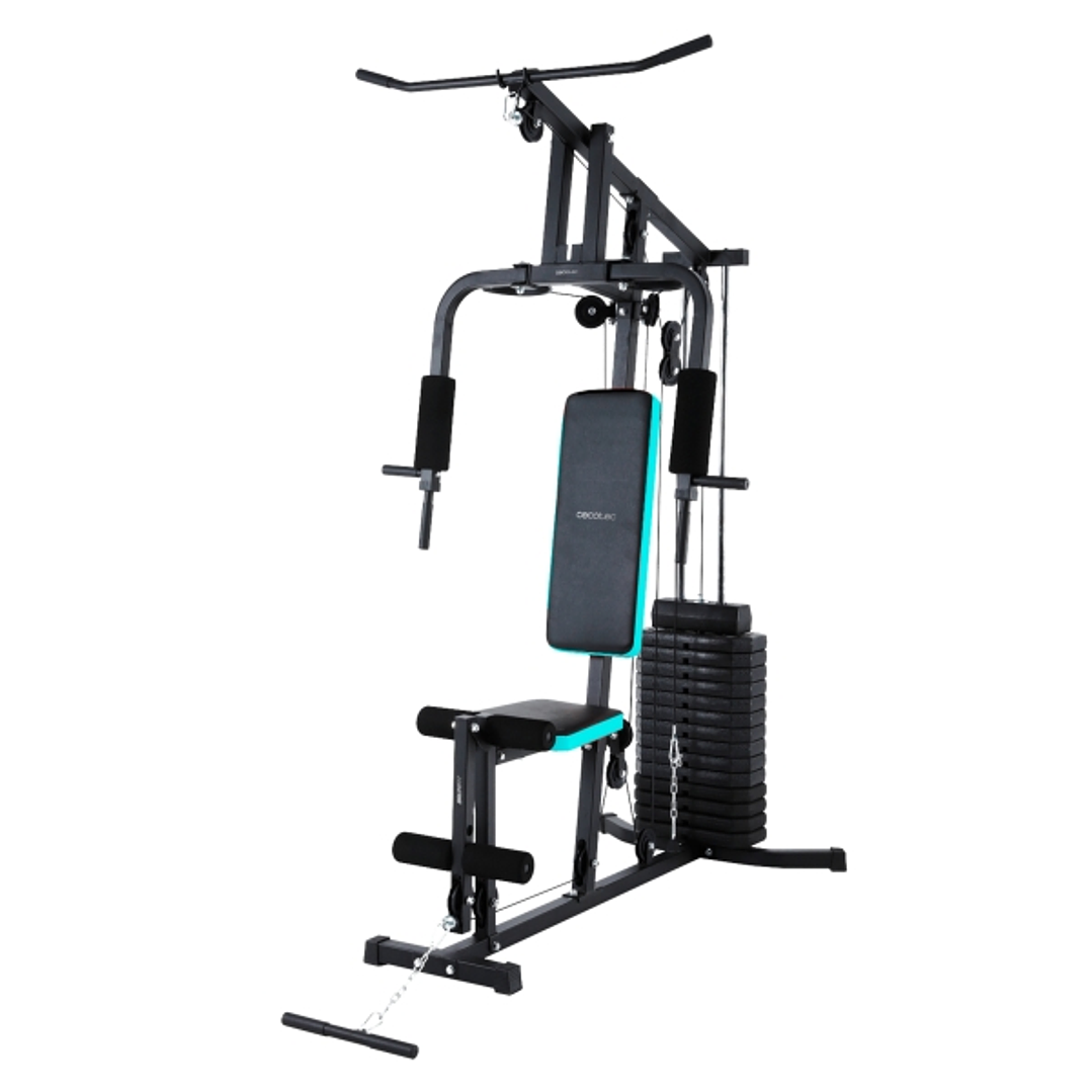 Cecotec Drumfit HomeGym 1000 Single Estacion de Entrenamiento Multifuncional - Bloque de Pesas 65kg - Incluye Accesorios - Almohadillas Acolchadas - 1 1