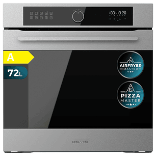 Cecotec Bolero Hexa AF316000 Inox A Horno Integrable - Capacidad 72L - Temperatura Regulable - Piedra para Pizzas de 35cm - Guias Telescopicas - Panta