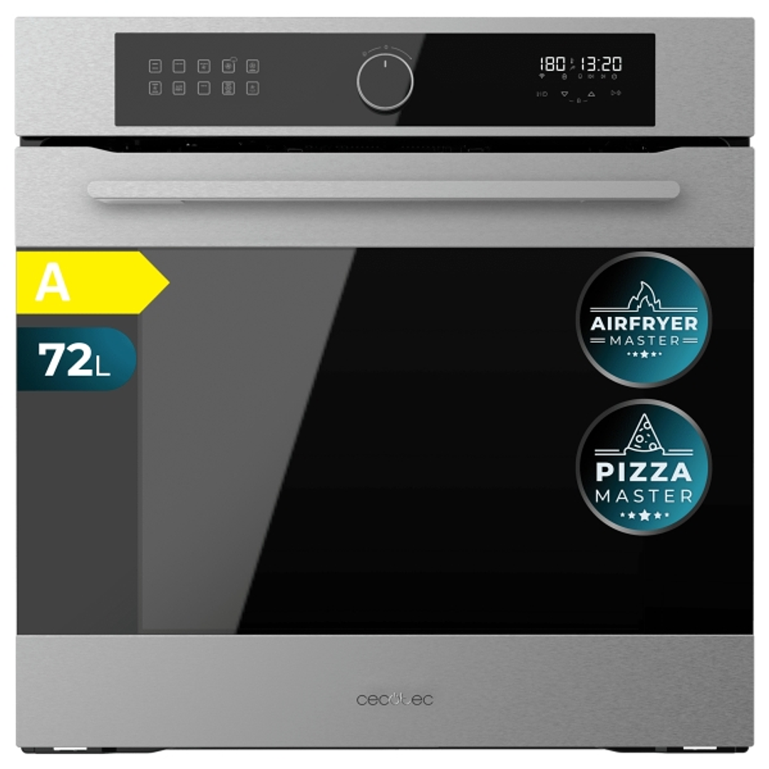 Cecotec Bolero Hexa AF316000 Inox A Horno Integrable - Capacidad 72L - Temperatura Regulable - Piedra para Pizzas de 35cm - Guias Telescopicas - Panta 1