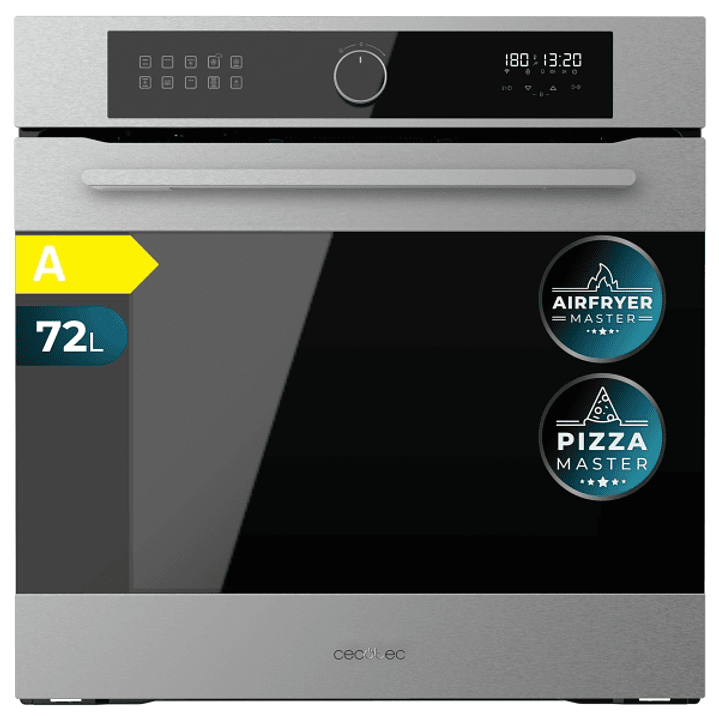 Cecotec Bolero Hexa AF316000 Inox A Horno Integrable - Capacidad 72L - Temperatura Regulable - Piedra para Pizzas de 35cm - Guias Telescopicas - Panta 1