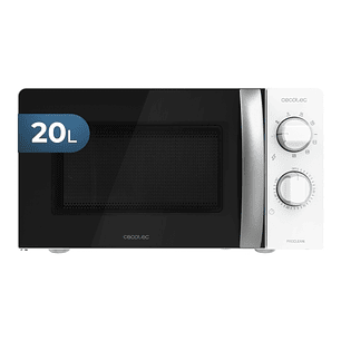 Cecotec GrandHeat 2110 Microondas con Grill - Potencia 700W - Capacidad 20L - Temporizador - Mandos Mecanicos - 6 Niveles de Funcionamiento - Color Bl