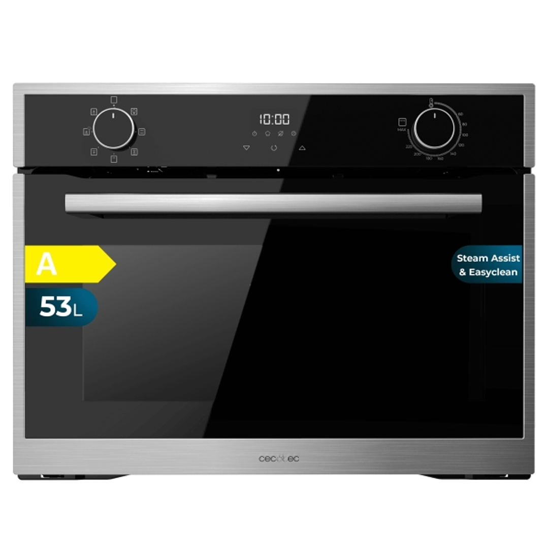 Cecotec Bolero Hexa M224500 Edge A Horno Multifuncion Integrable - Potencia 2600W - Capacidad 53L - Temperatura Regulable - Puerta Triple de Cristal - 1