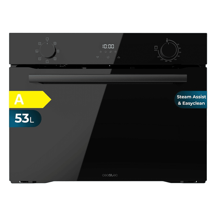 Cecotec Bolero Hexa M224500 Glass Black A Horno Integrable - Potencia 2600W - Capacidad 53L - Temperatura Regulable - Puerta Triple de Cristal - 7 Fun 1