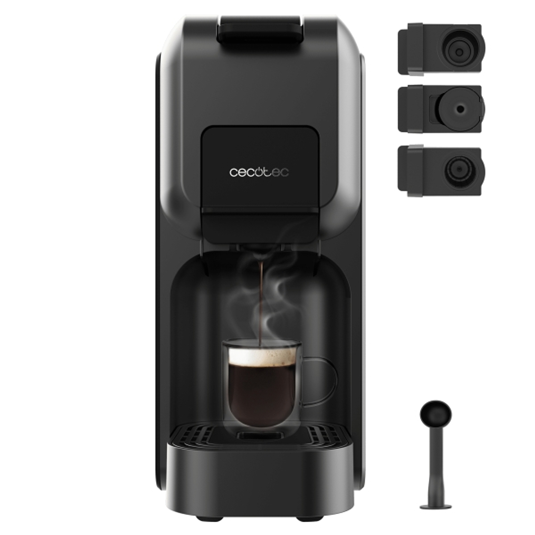 Cecotec FreeStyle Compact Black Cafetera Expresso Compatible con Capsulas - 1350W - Termoblock - Presion 20bar - Deposito de 800ml - Apagado Automatic 1