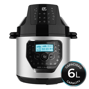 Cecotec H Deluxe Fry Olla GM Programable de 6L con Cabezal Freidora de Aire - Antiadherente - Bascula - Pantalla LCD - Ergonomico - Temperatura hasta 