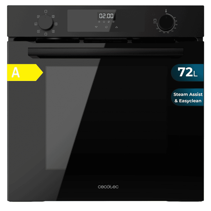 Cecotec Bolero Hexa M226000 Glass Black A Horno Integrable - Potencia 2800W - Capacidad 72L - Control Tactil - Puerta Triple de Cristal - 7 Funciones  1