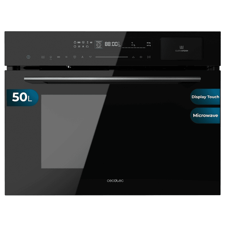 Cecotec Bolero Hexa MWS704500 Glass Black Horno Integrable con Microondas - Potencia 2880W - Capacidad 50L - Guias Telescopicas - Bloqueo de Seguridad 1
