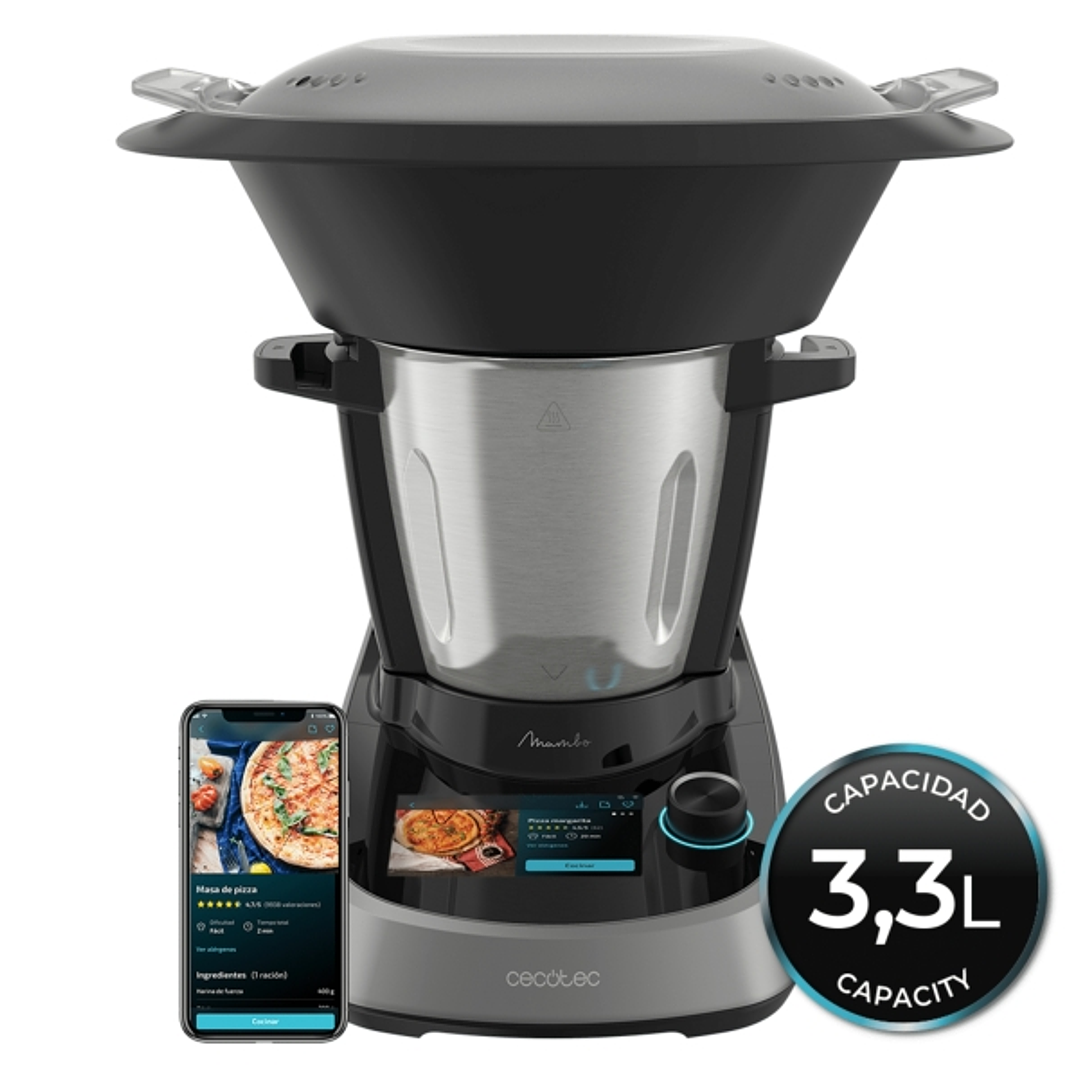 Cecotec Mambo Touch Robot de Cocina - Jarra de Acero Inoxidable 3.3L - Bascula - Control por App - Recetario - Apto para Lavavajillas - Pantalla Tacti 1