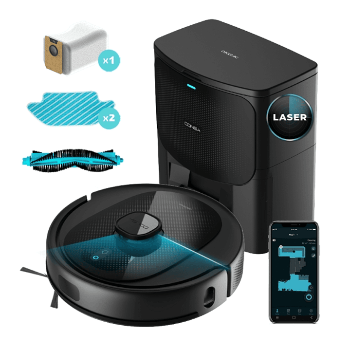 Cecotec Conga 7490 Immortal Home X-Treme Robot Aspirador con Base de Autovaciado 4 en 1 - Control con App - Autonomia hasta 120min - Navegacion Laser  1