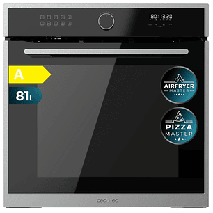 Cecotec Bolero Hexa AF316000 Line A Horno Integrable - Capacidad 81L - Temperatura Regulable - Piedra para Pizzas de 35cm - Guias Telescopicas - Panta