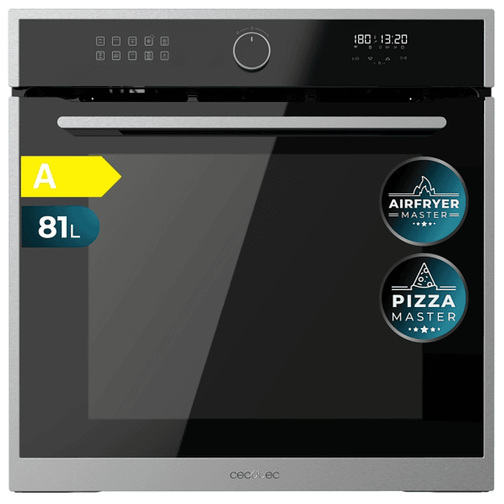 Cecotec Bolero Hexa AF316000 Line A Horno Integrable - Capacidad 81L - Temperatura Regulable - Piedra para Pizzas de 35cm - Guias Telescopicas - Panta 1