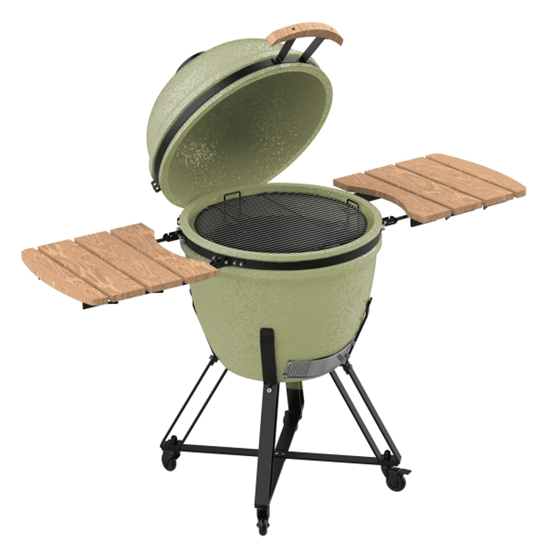 Cecotec DragonFire 6000 Kamado Barbacoa Ceramica de 60cm - Resiste hasta 1000ºC - Ruedas - Control de Flujo de Aire - Soporte de Hierro Fundido - Colo 1