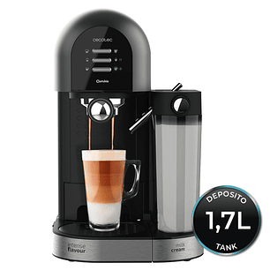 Cecotec Power Instant-ccino 20 Chic Serie Nera Cafetera Expresso Compatible con Capsulas - 1470W - Presion 20bar - Deposito de 0.7ml - Temperatura Reg