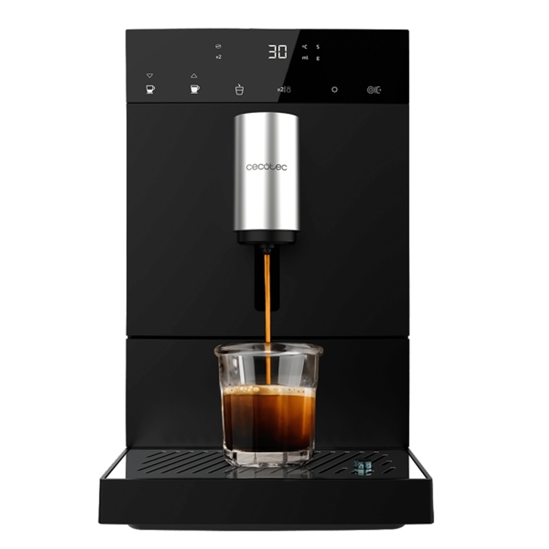 Cecotec Cremmaet Commpact Cafetera Expresso Automatica - Presion 19bar - Deposito de 1.1L - Molinillo Conico - Pantalla Tactil - Termoblock - Limpieza 1