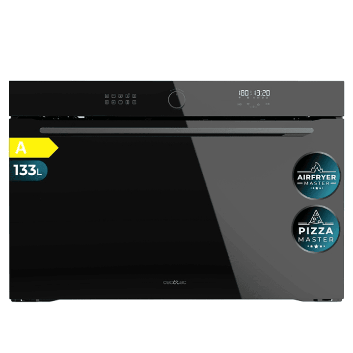 Cecotec Bolero Hexa AF319000 Glass Black A Horno Integrable - Capacidad 133L - Temperatura Regulable - Piedra para Pizzas de 35cm - Guias Telescopicas 1