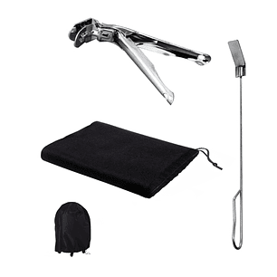 Cecotec DragonPack 6600 S Set de Accesorios para Barbacoa - Pinzas - Cubierta Protecctora - Atizador - Color Varios