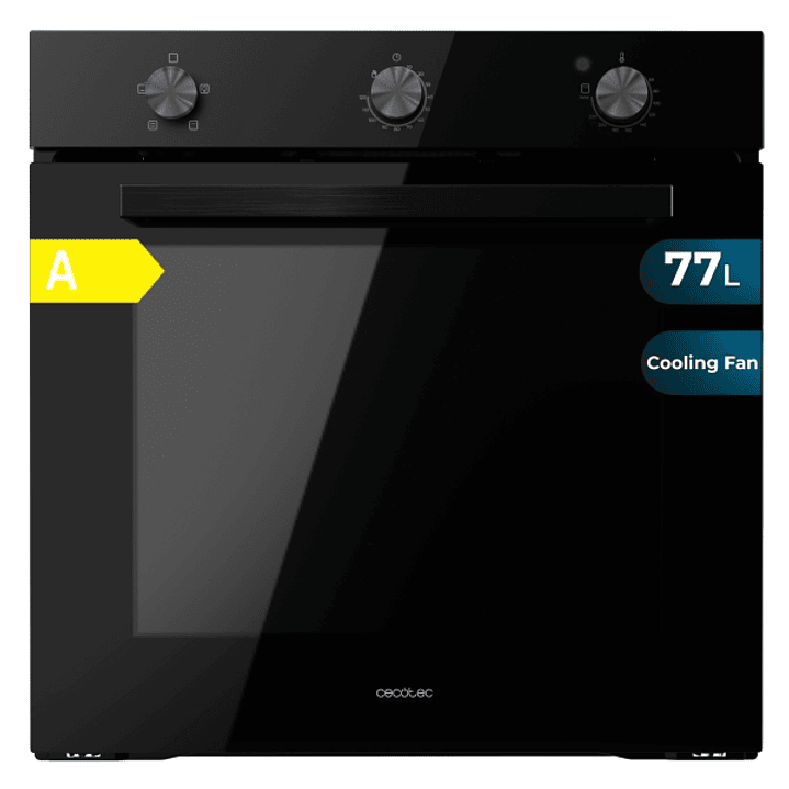 Cecotec Bolero Hexa C136000 Glass Black Time A Horno Integrable - Potencia 2800W - Capacidad 77L - Temperatura Regulable - Puerta Triple de Cristal -  1